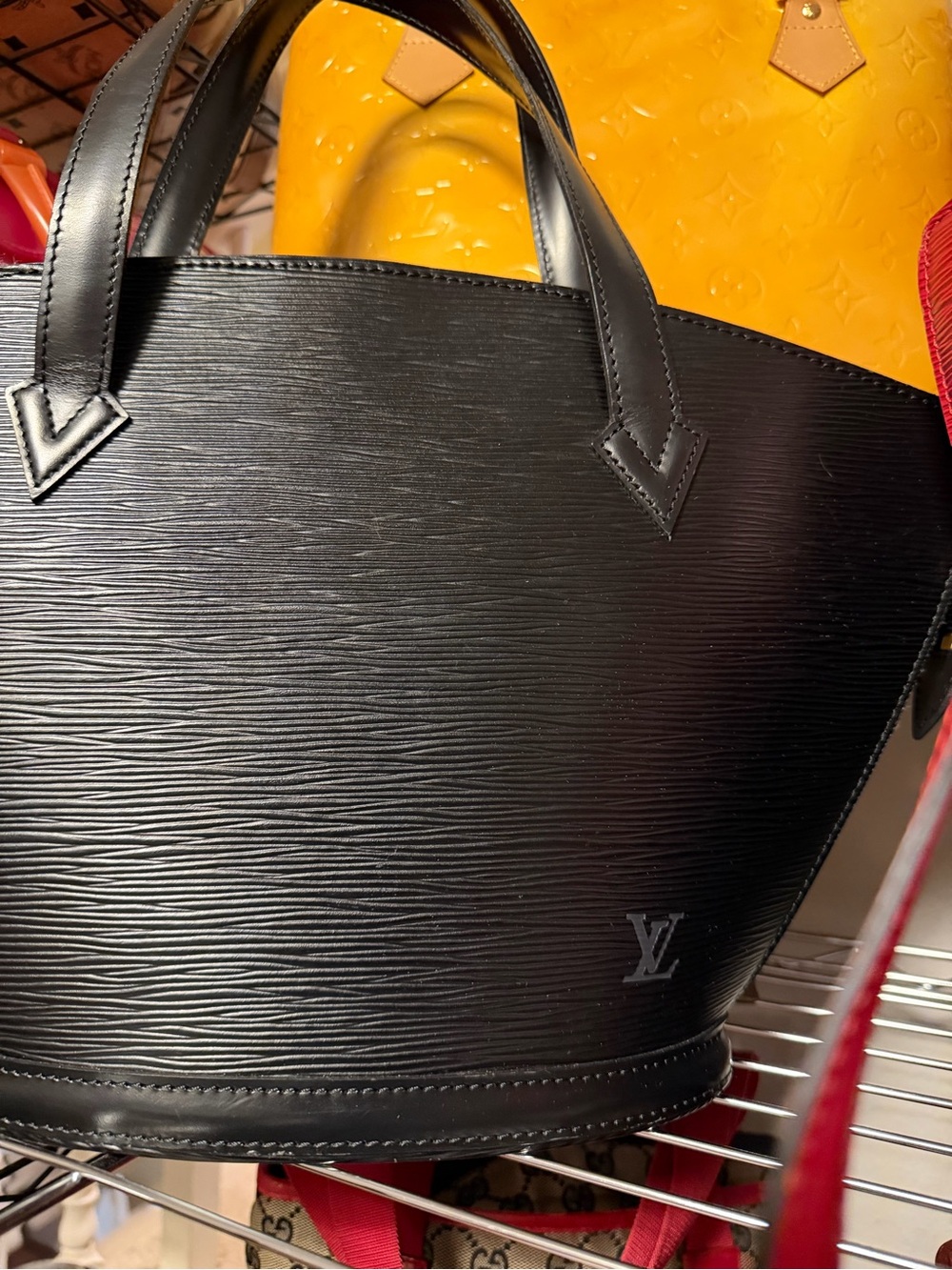 Louis Vuitton Black Epi Leather Structured Tote